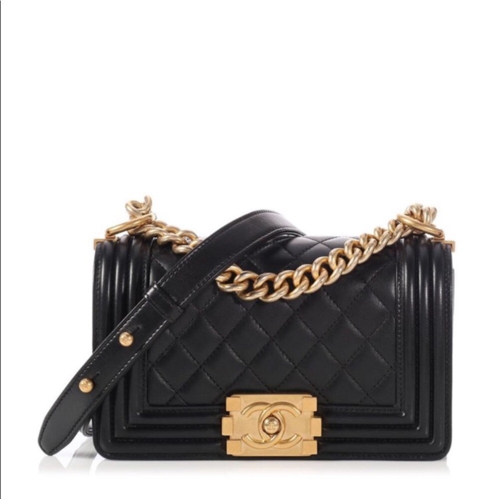 CHANEL Black and Gold Crossbody Bag